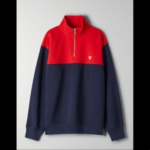 Aritzia TNA Warm Up 1/4 Zip Fleece Sweatshirt Small